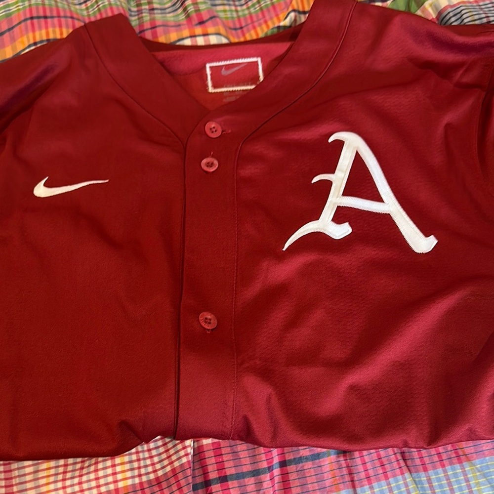 Nike Red Men's Jersey with White Accents